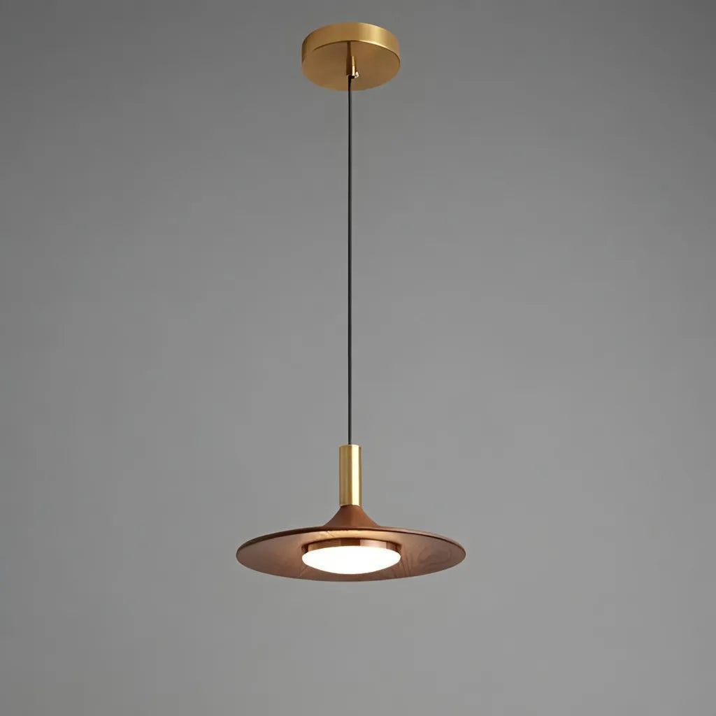 Hollis Scandinavian Walnut-Finish Iron LED Pendant Light