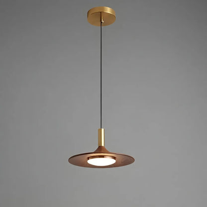 Scandinavian Walnut Finish Pendant Light