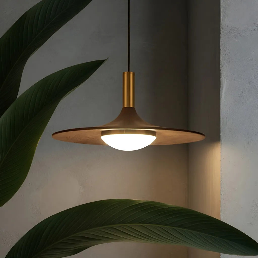 Hollis Scandinavian Walnut-Finish Iron LED Pendant Light
