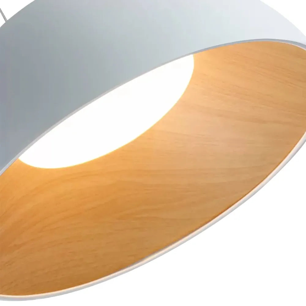 Leander Scandinavian Wood-Lined LED Dome Pendant Light