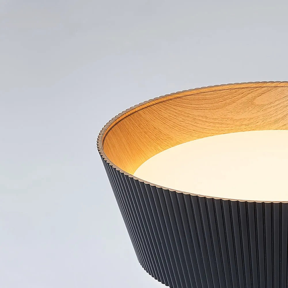 Siro Scandinavian Wood Accent LED Flush Mount Ceiling Light