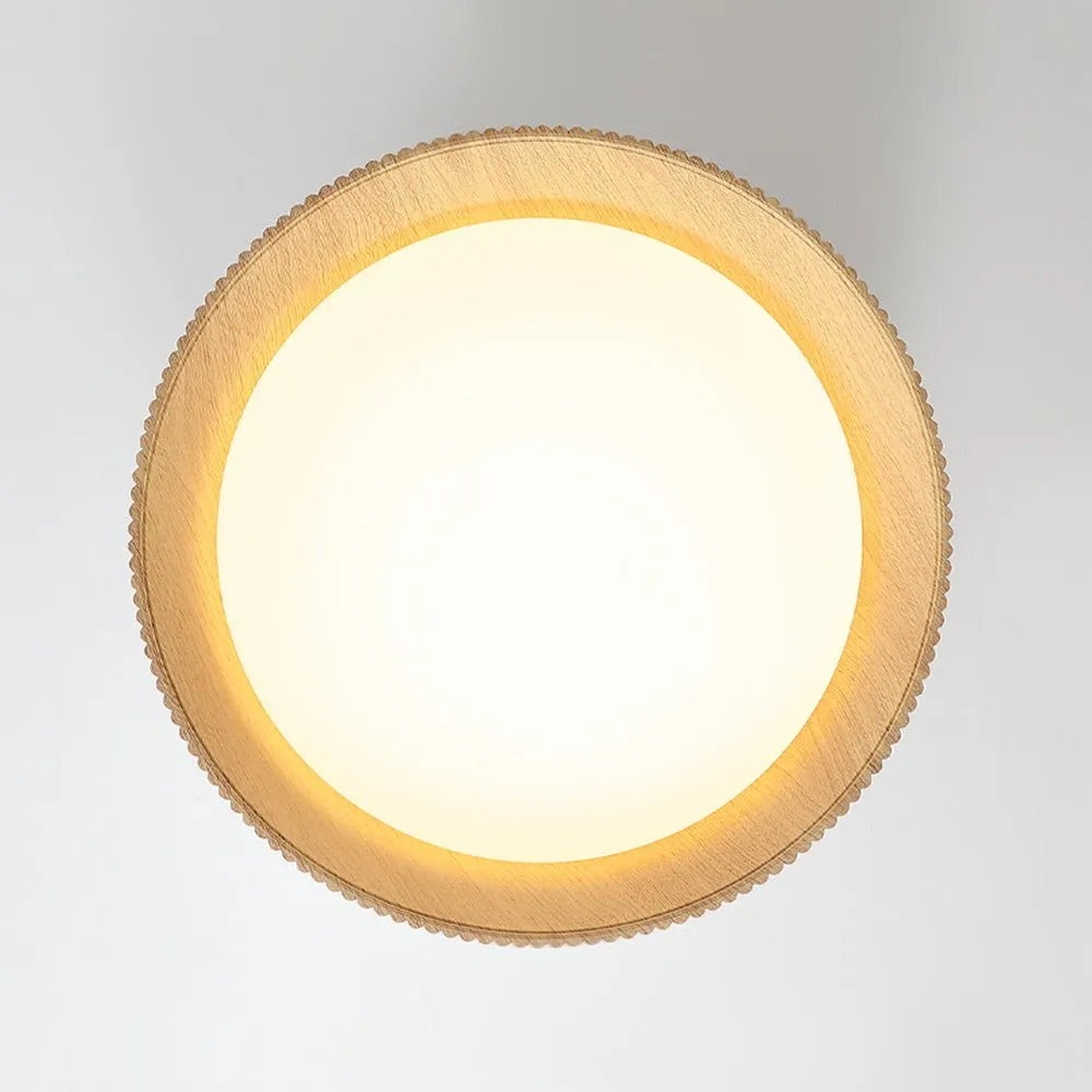 Siro Scandinavian Wood Accent LED Flush Mount Ceiling Light