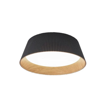 Scandinavian Wood-Lined LED Flush Mount Ceiling Light