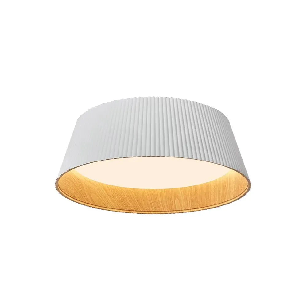 Siro Scandinavian Wood Accent LED Flush Mount Ceiling Light