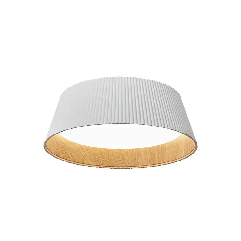 Siro Scandinavian Wood Accent LED Flush Mount Ceiling Light