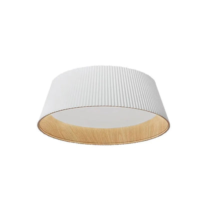 Scandinavian Wood-Lined LED Flush Mount Ceiling Light