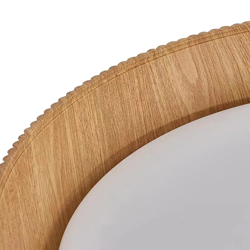 Siro Scandinavian Wood Accent LED Flush Mount Ceiling Light