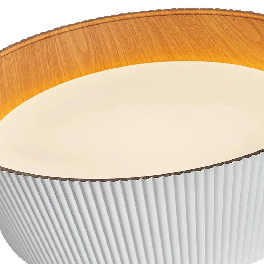 Siro Scandinavian Wood Accent LED Flush Mount Ceiling Light