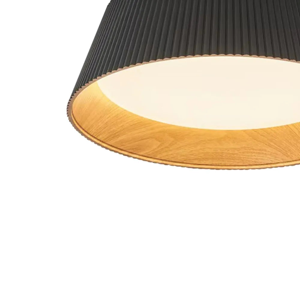 Siro Scandinavian Wood Accent LED Flush Mount Ceiling Light