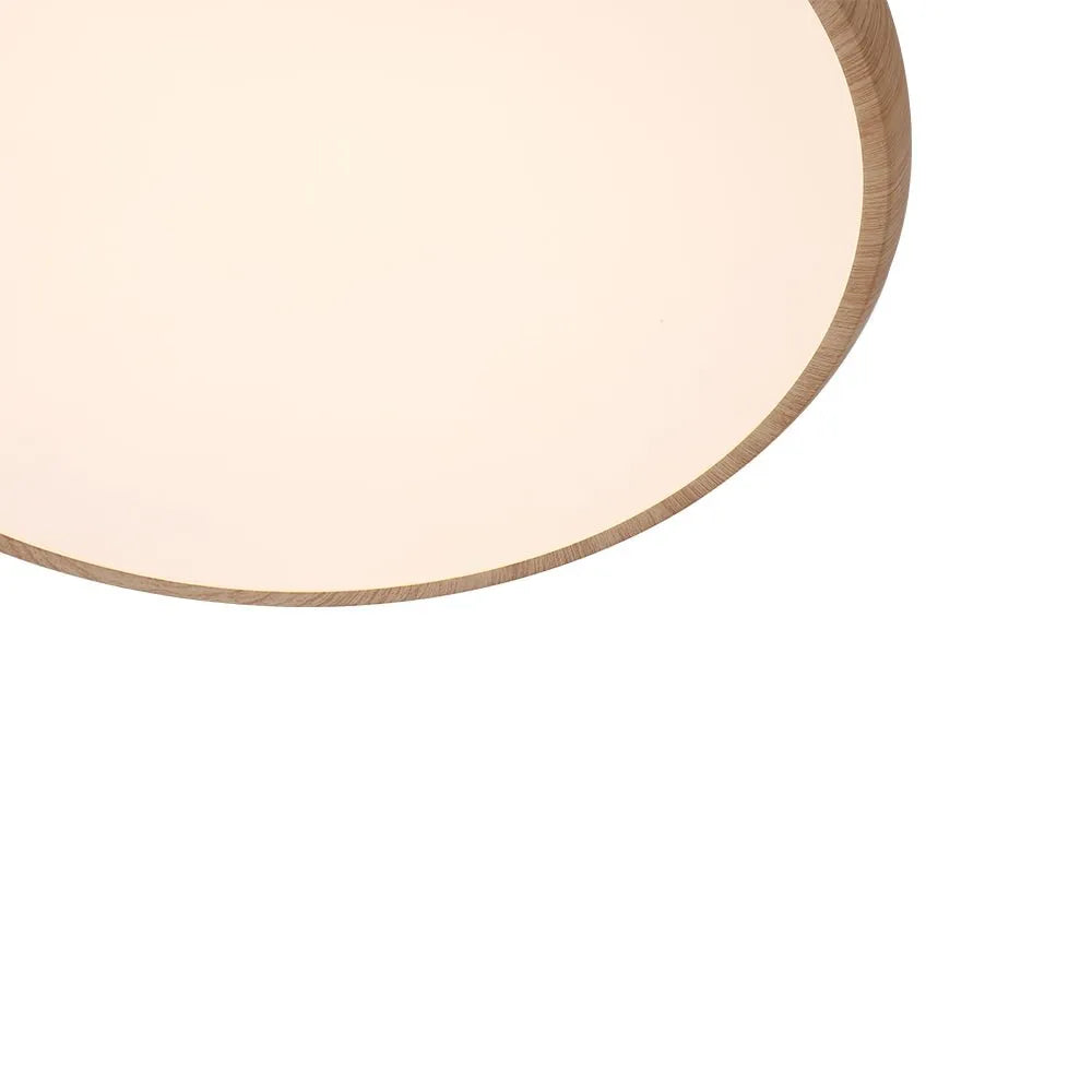 Dovie Scandinavian Wood-Grain Round LED Ceiling Light