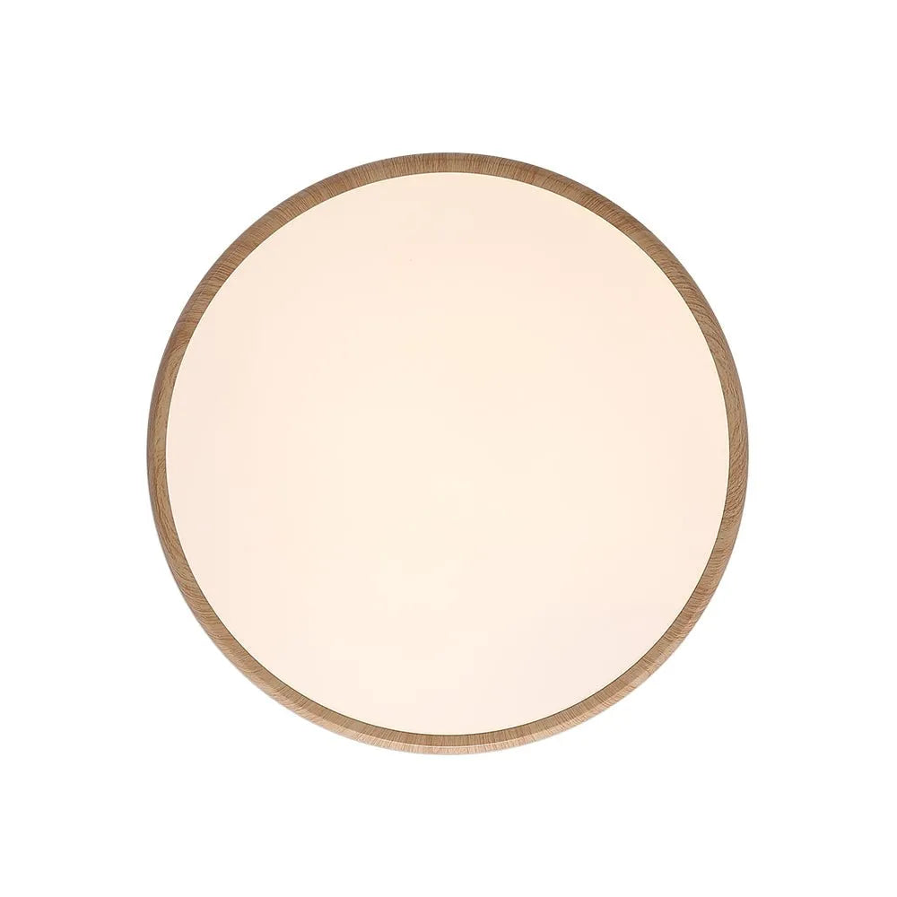 Dovie Scandinavian Wood-Grain Round LED Ceiling Light