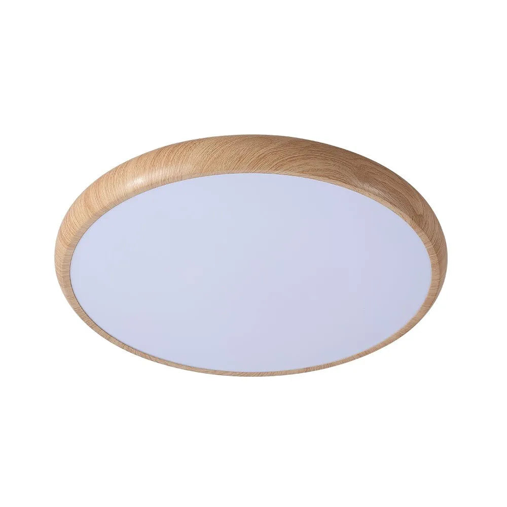Dovie Scandinavian Wood-Grain Round LED Ceiling Light