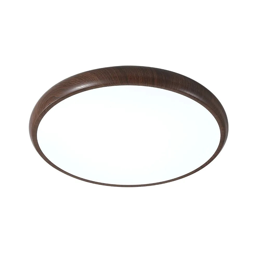 Dovie Scandinavian Wood-Grain Round LED Ceiling Light