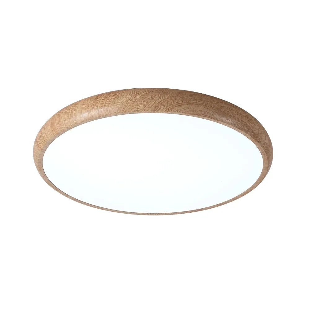 Dovie Scandinavian Wood-Grain Round LED Ceiling Light