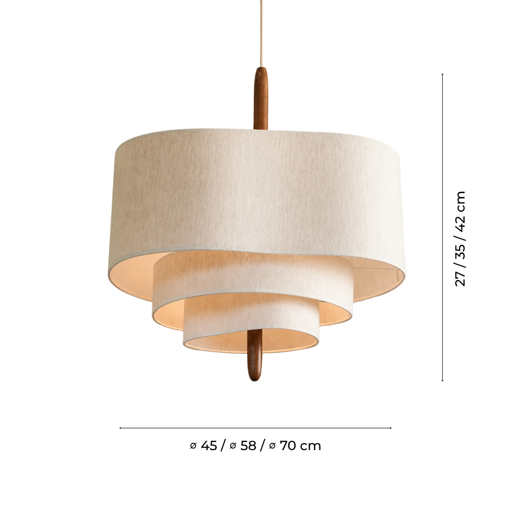 Scandinavian Tiered Linen Pendant Light