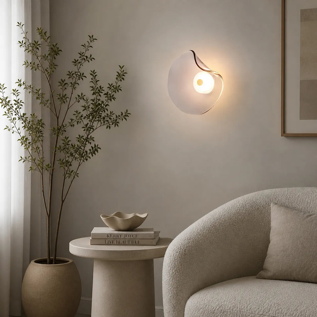 Tove Modern Curved Glass Up & Down Wall Light