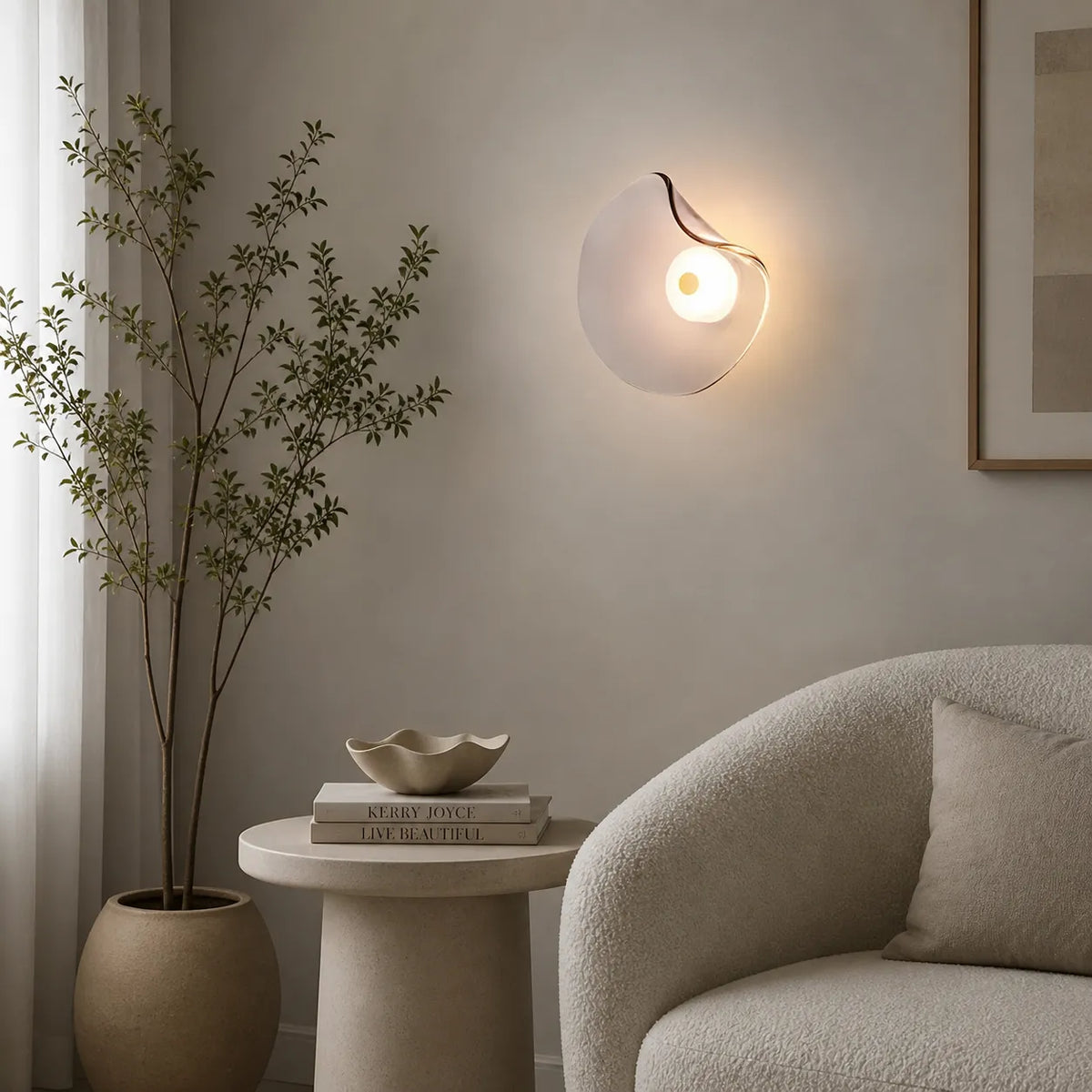 Tove Modern Curved Glass Up & Down Wall Light
