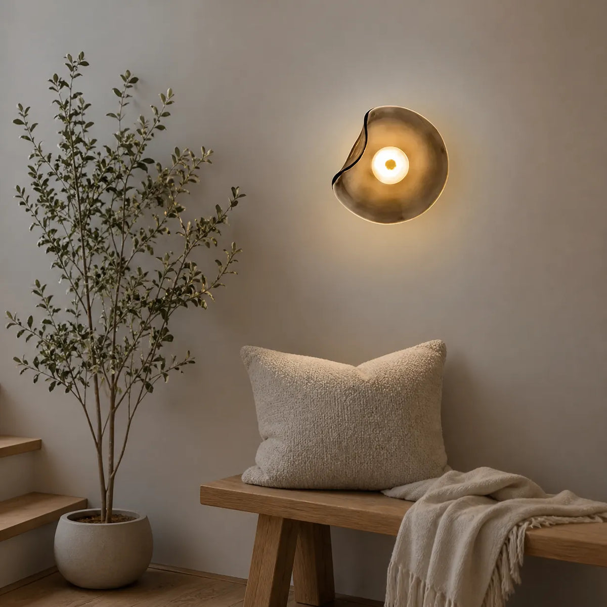 Tove Modern Curved Glass Up & Down Wall Light
