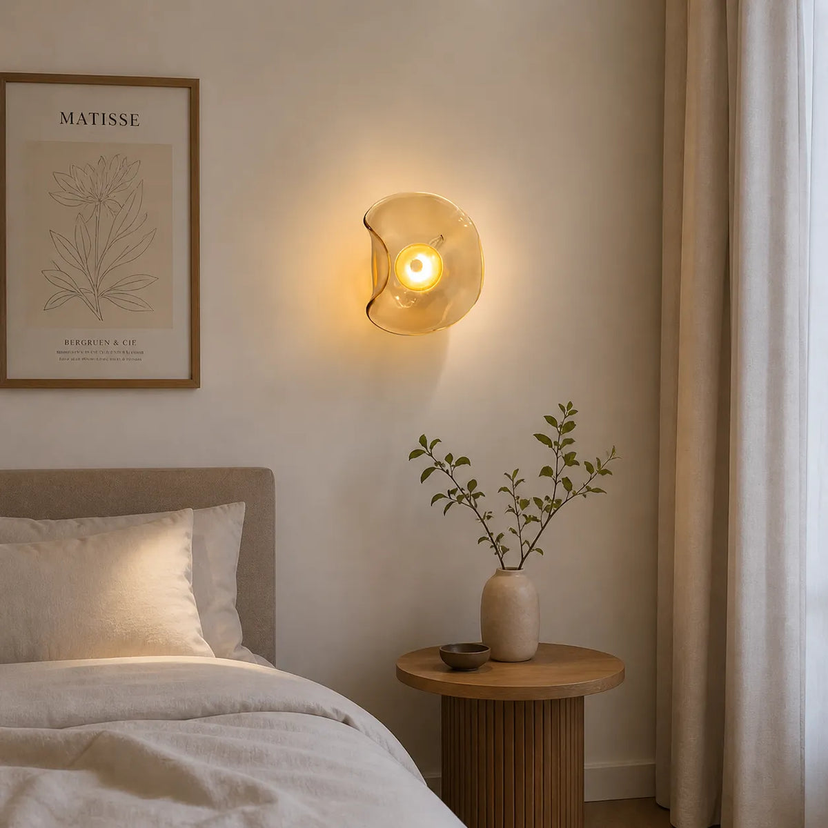 Tove Modern Curved Glass Up & Down Wall Light