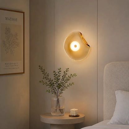 Sculpted Curved Glass Wall Light with Minimal Form