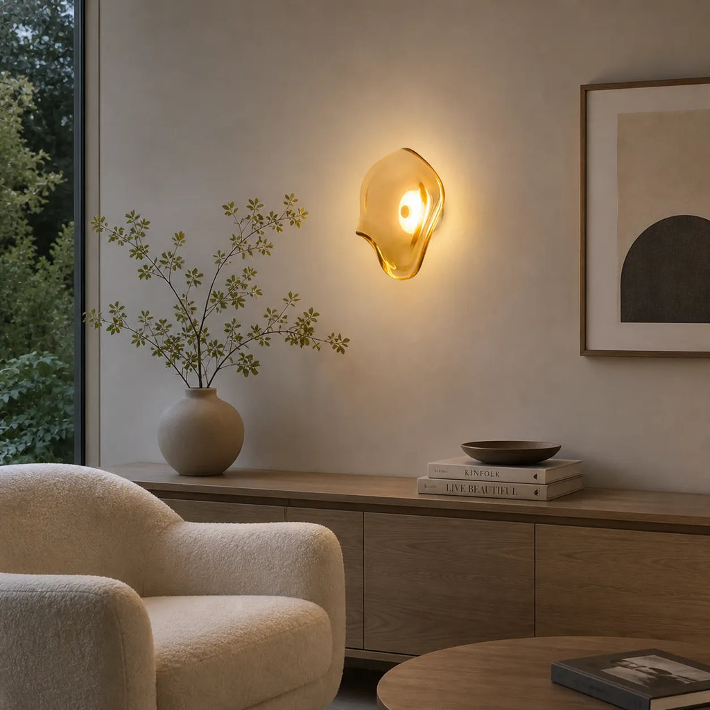 Tove Modern Curved Glass Up & Down Wall Light
