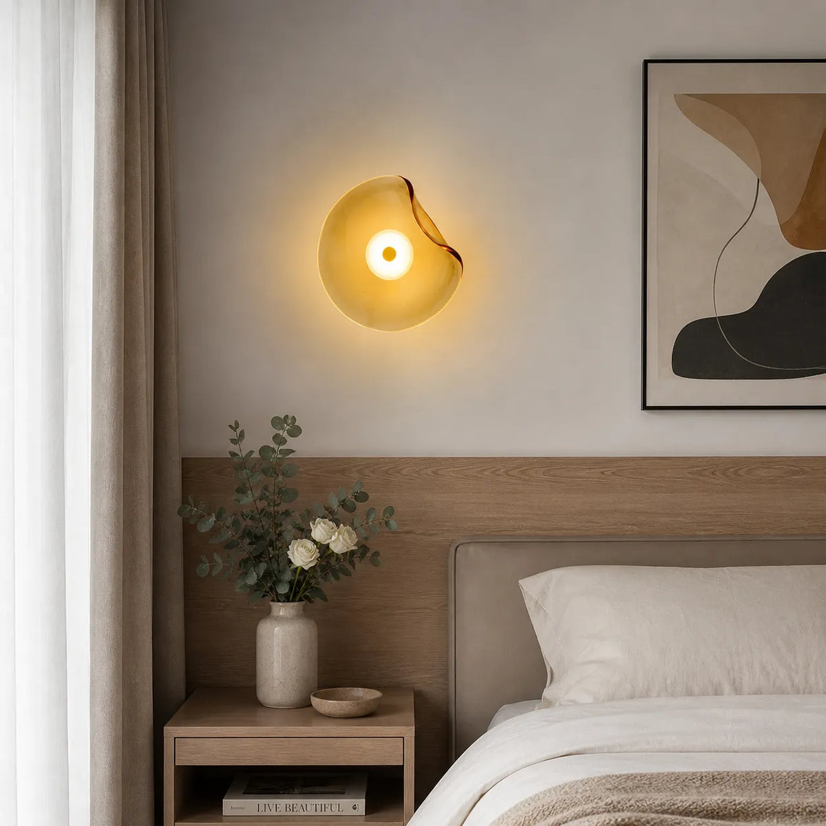Tove Modern Curved Glass Up & Down Wall Light