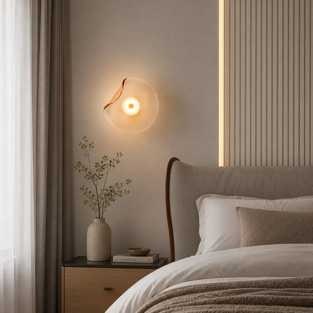 Tove Modern Curved Glass Up & Down Wall Light