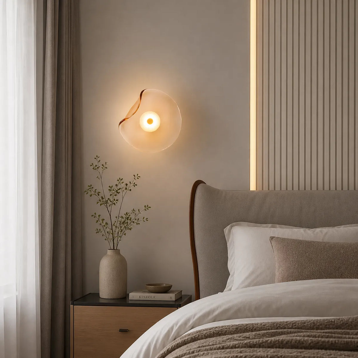 Tove Modern Curved Glass Up & Down Wall Light