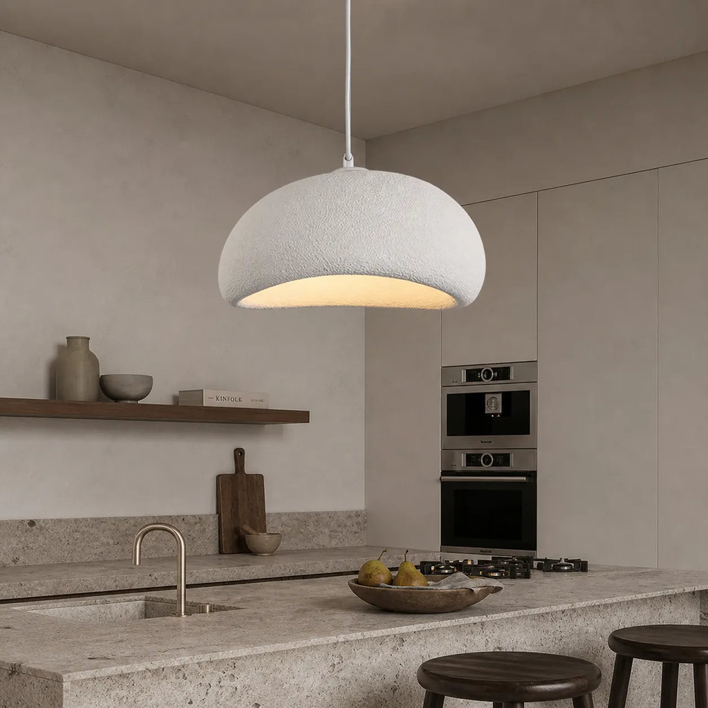 Tavian Minimalist Asymmetrical Fibreglass Dome Pendant Light