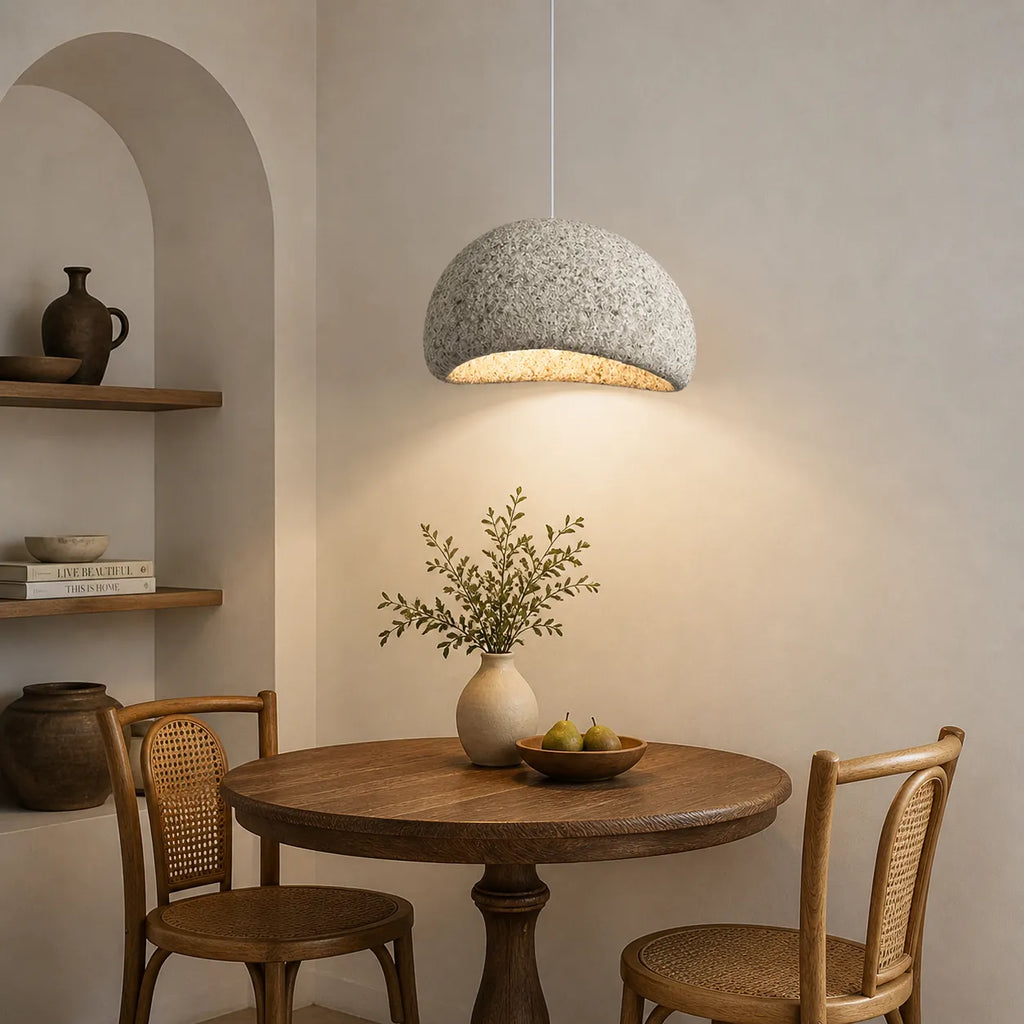 Tavian Minimalist Asymmetrical Fibreglass Dome Pendant Light