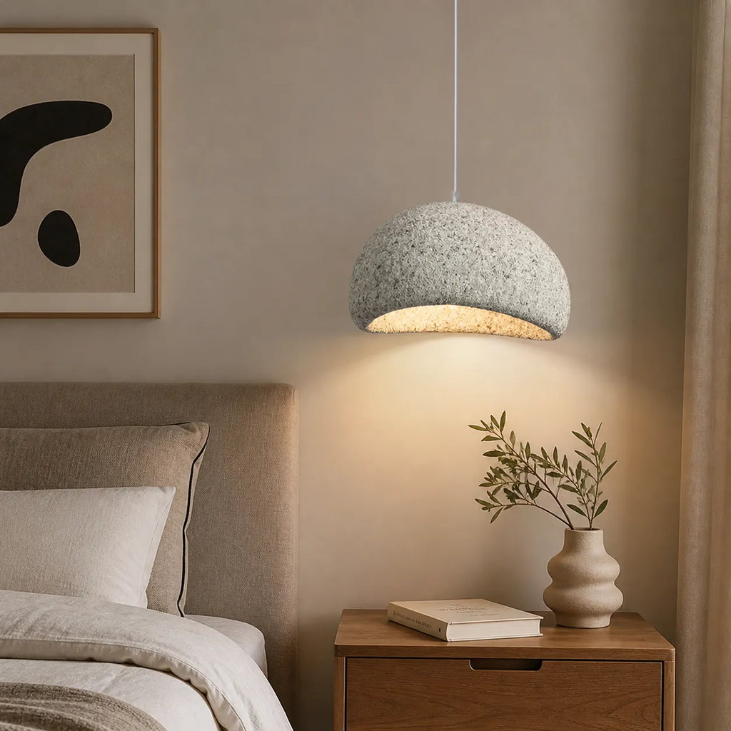 Tavian Minimalist Asymmetrical Fibreglass Dome Pendant Light