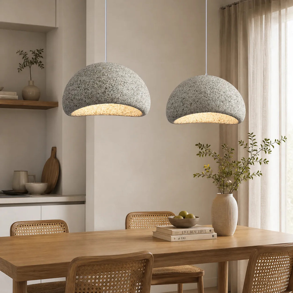 Tavian Minimalist Asymmetrical Fibreglass Dome Pendant Light