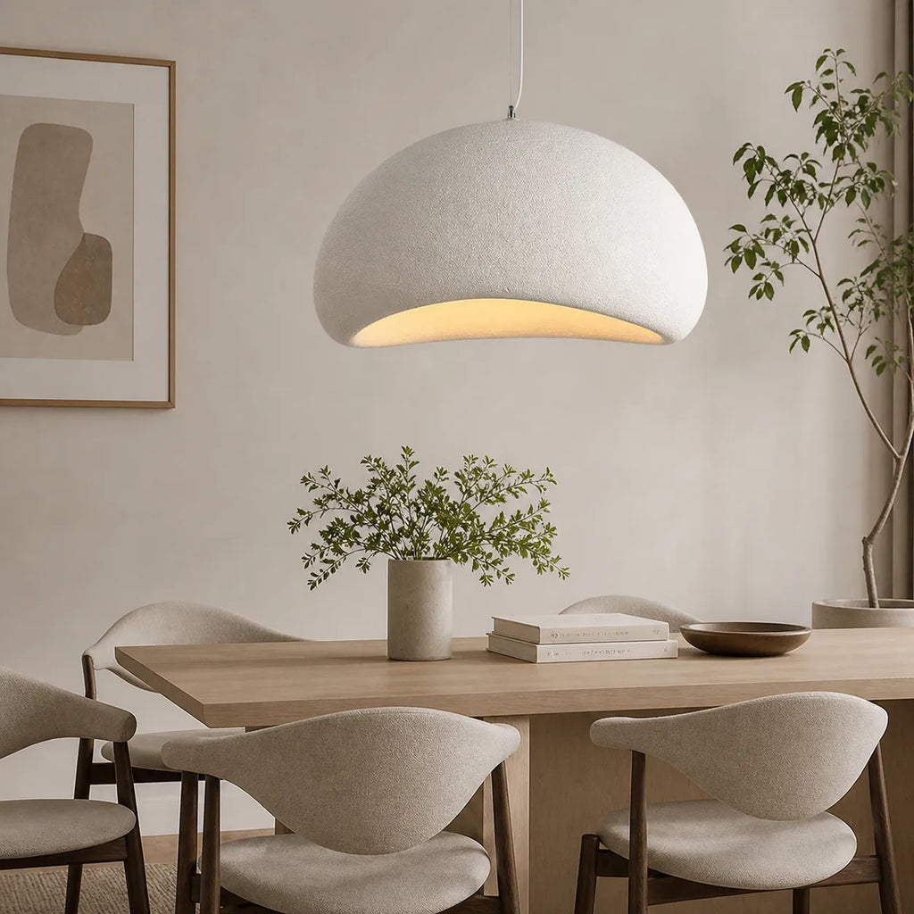 Tavian Minimalist Asymmetrical Fibreglass Dome Pendant Light