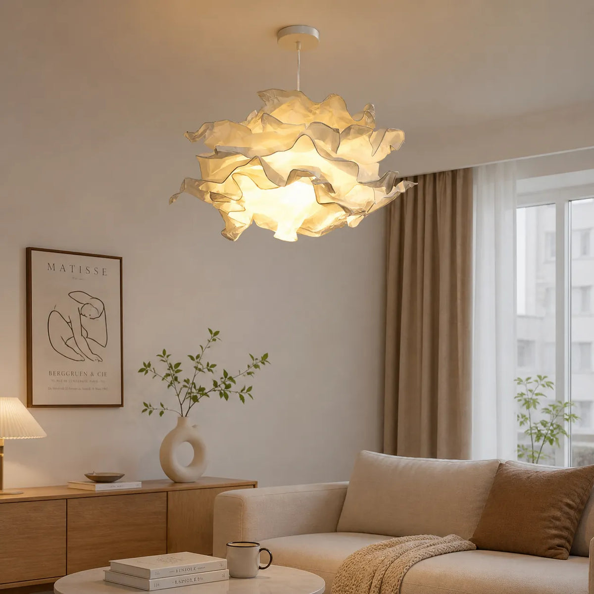 Leona Sculptural Cloud Paper LED Pendant Light