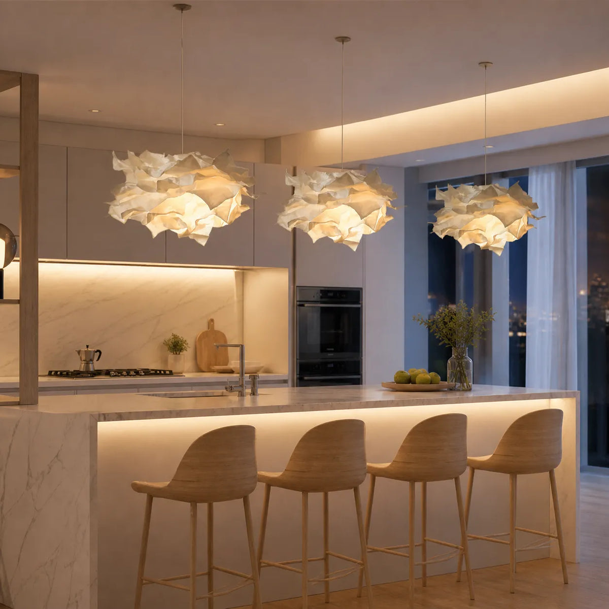 Leona Sculptural Cloud Paper LED Pendant Light