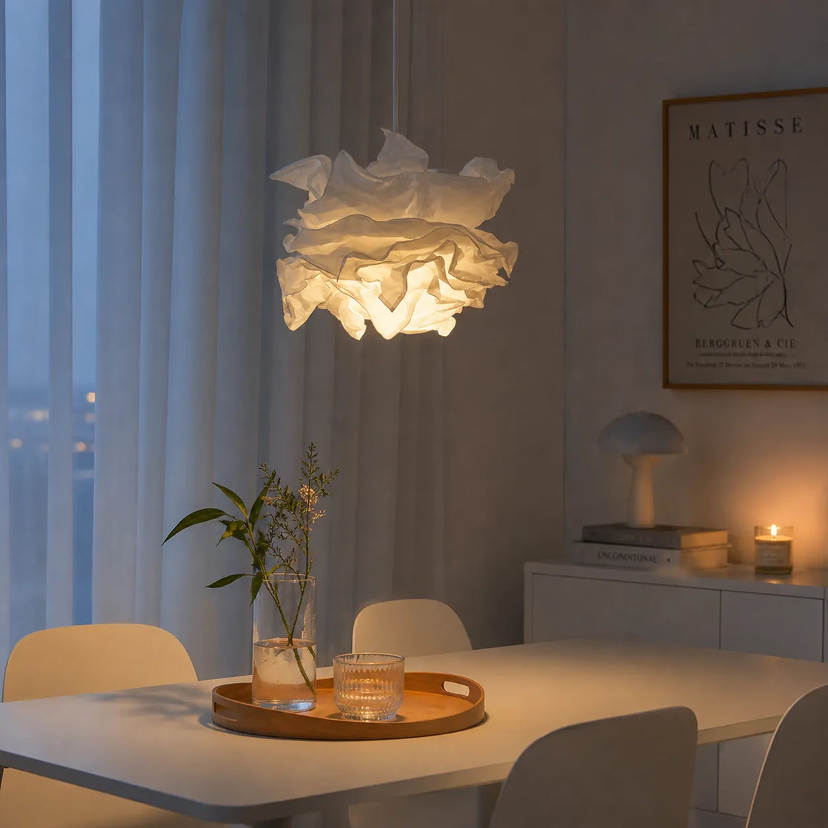 Leona Sculptural Cloud Paper LED Pendant Light