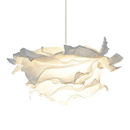 Sculpted Paper Pendant Light with Cloud Silhouette