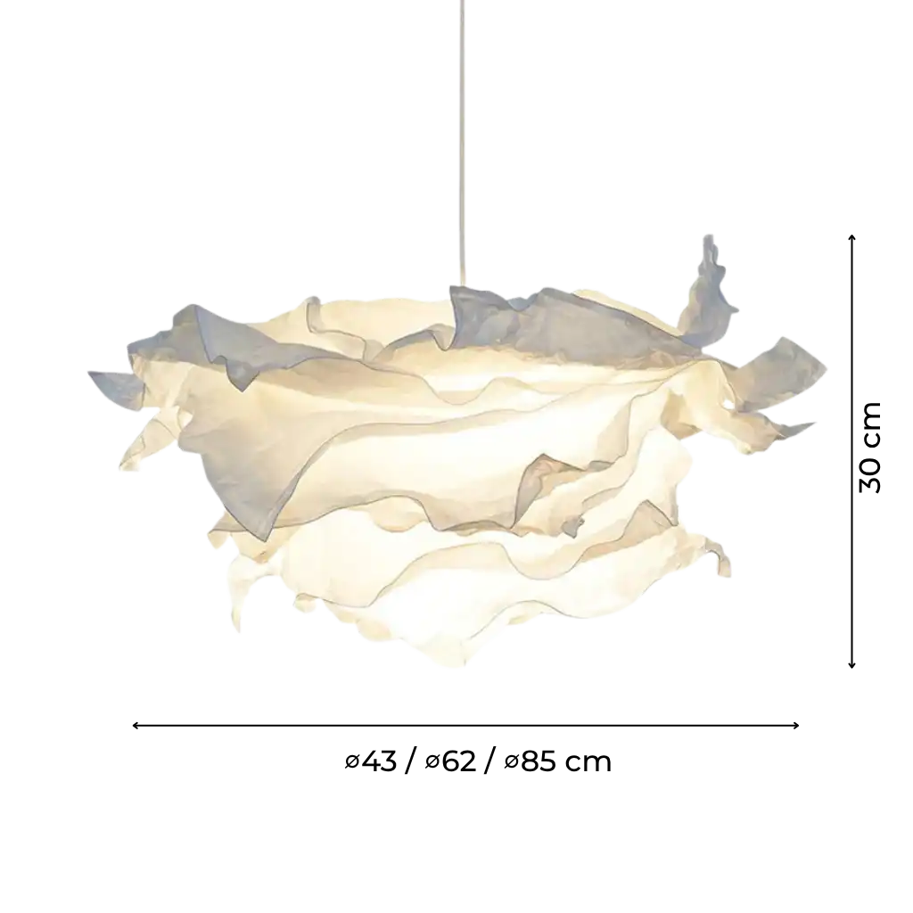 Sculpted Paper Pendant Light with Cloud Silhouette