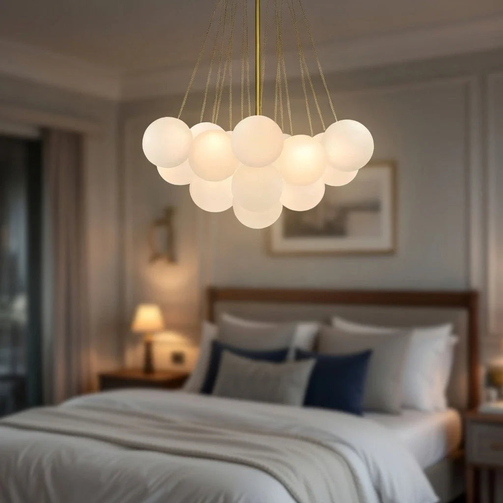 Jem Modern Glass Bubble Cluster Chandelier
