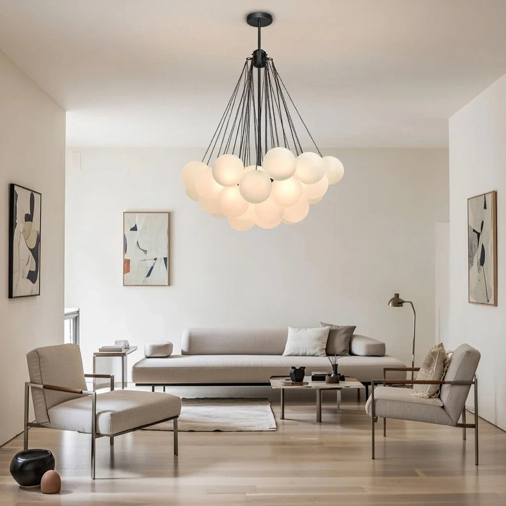 Jem Modern Glass Bubble Cluster Chandelier