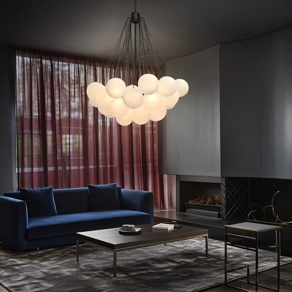 Jem Modern Glass Bubble Cluster Chandelier