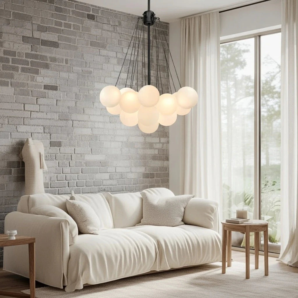 Jem Modern Glass Bubble Cluster Chandelier