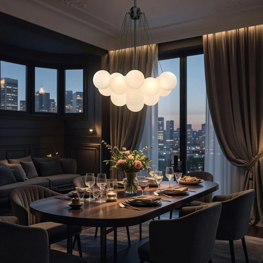 Jem Modern Glass Bubble Cluster Chandelier