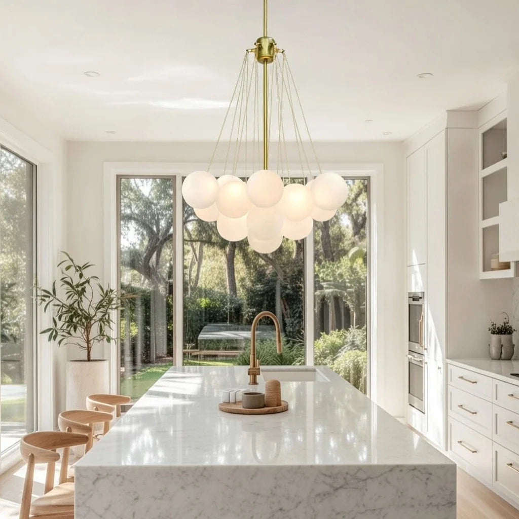Jem Modern Glass Bubble Cluster Chandelier