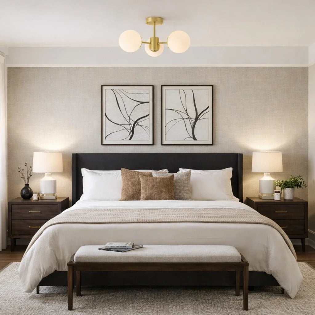 Otis Mid-Century 3-Light Frosted Glass Globe Ceiling Light