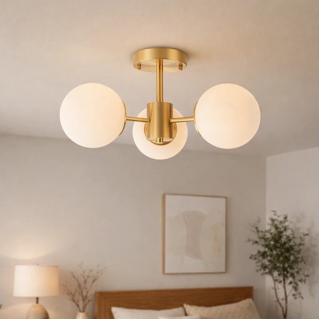 Otis Mid-Century 3-Light Frosted Glass Globe Ceiling Light