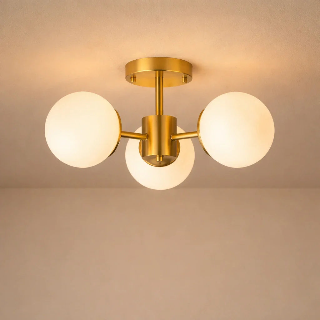 Otis Mid-Century 3-Light Frosted Glass Globe Ceiling Light