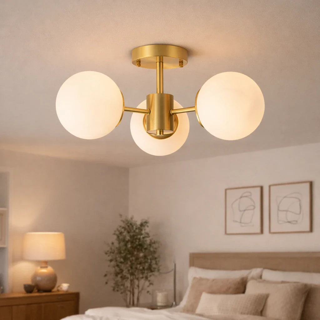 Otis Mid-Century 3-Light Frosted Glass Globe Ceiling Light