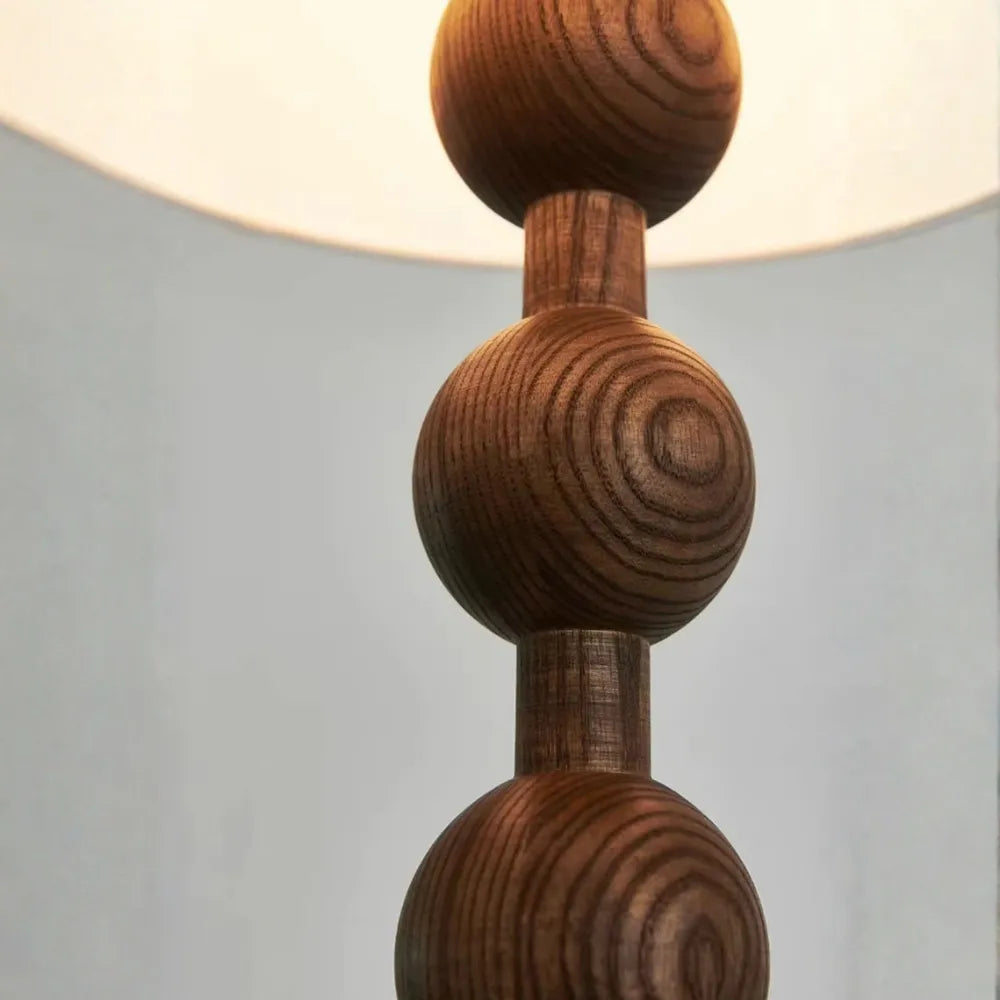 Avainae Modern Sculptural Wood Sphere Floor Lamp