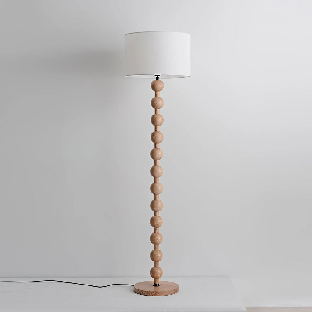 Avainae Modern Sculptural Wood Sphere Floor Lamp